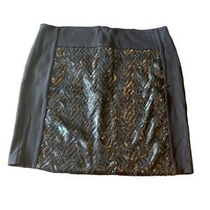 Cato Black Sequin Zigzag Mini Skirt 10 Stretch Party Cocktail Date Night Sexy